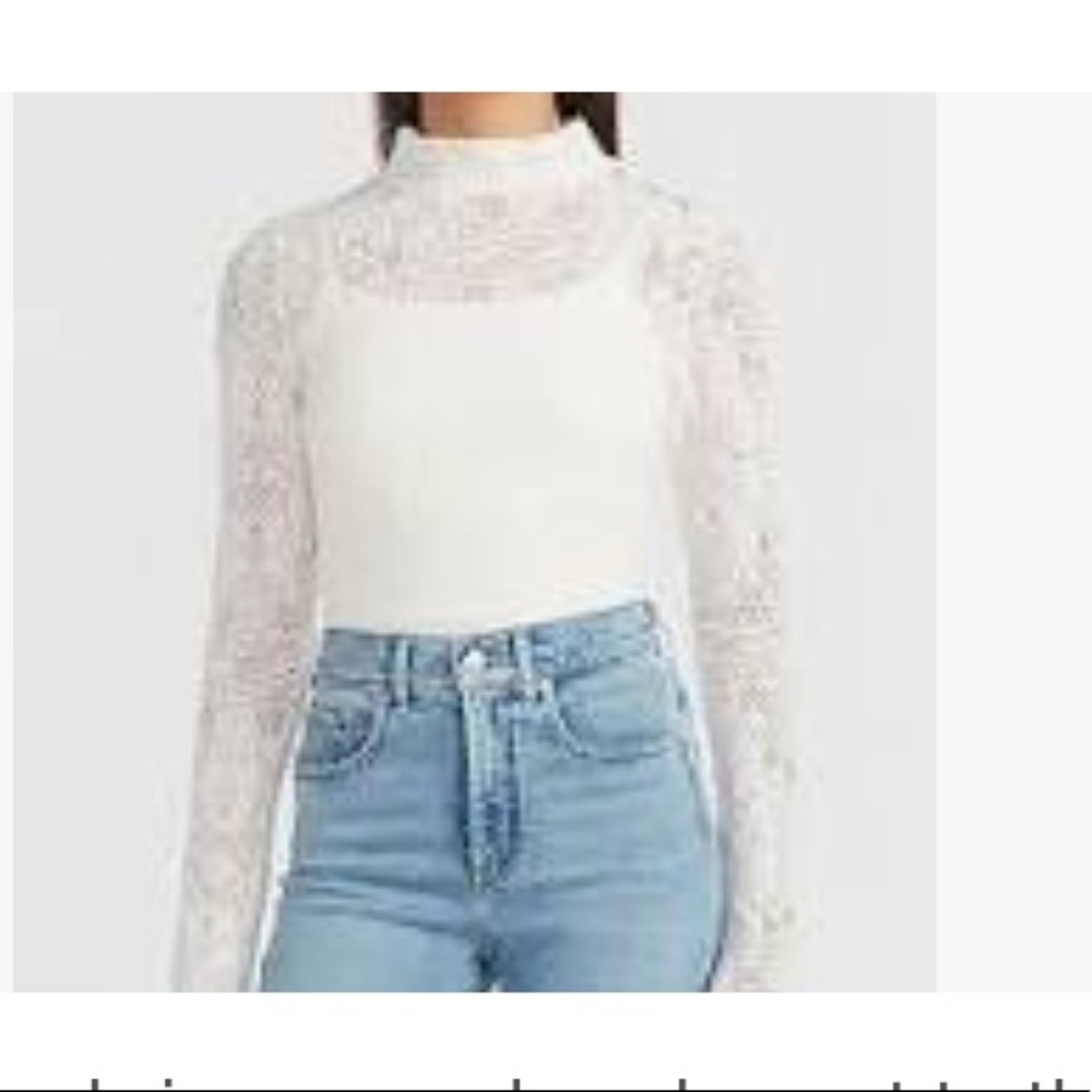 BNWT Large While lace Express top with attached cami.